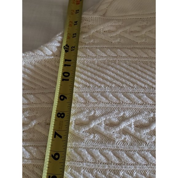 SWEATER KNIT TUNIC SIZE MEDIUM CABLE KNIT COWEL NECK LONG SLEEVE CREAM - Picture 12 of 14